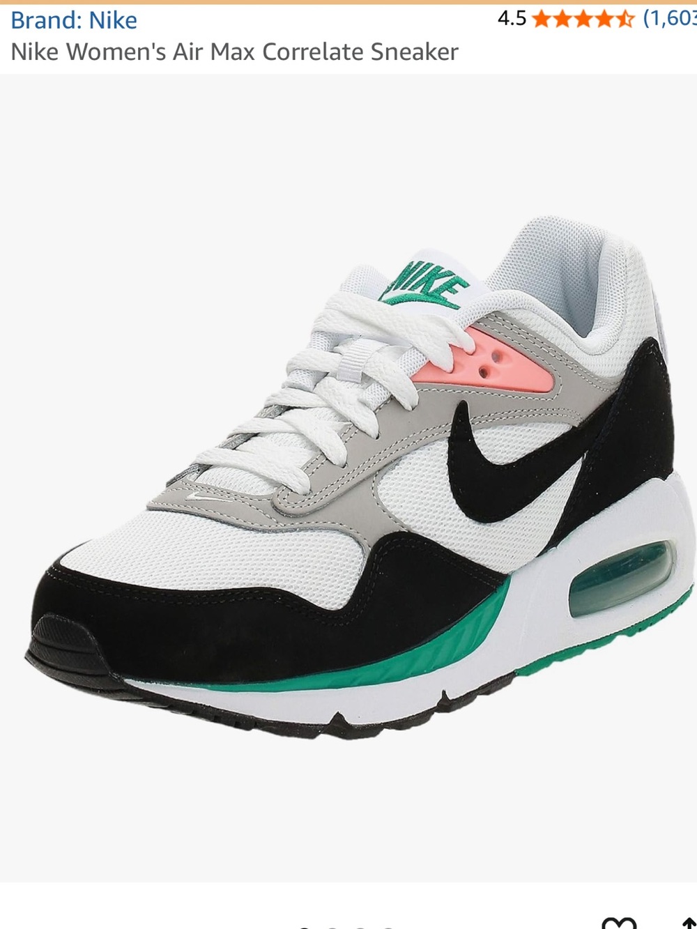 Worn once. Nike White  with Teal & Orange Accents. Had inserts which are removed